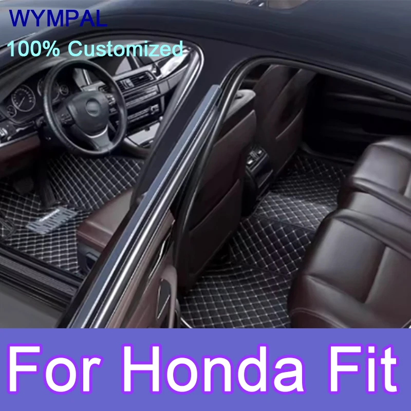 

Роскошный автомобильный коврик из искусственной кожи на заказ для Honda Fit 2008, 2009, 2010, 2011, 2012, 2013, защитный аксессуар для салона автомобиля