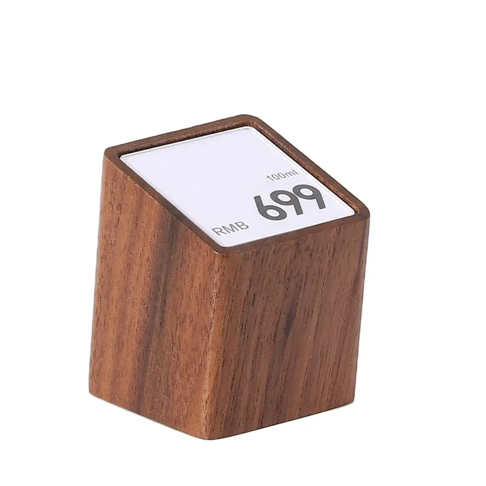 Multi-size Price Tag Holder Wood Base Acrylic Window Display Stand Sign Holder Price Labeling Rack Acrylic Label Stand