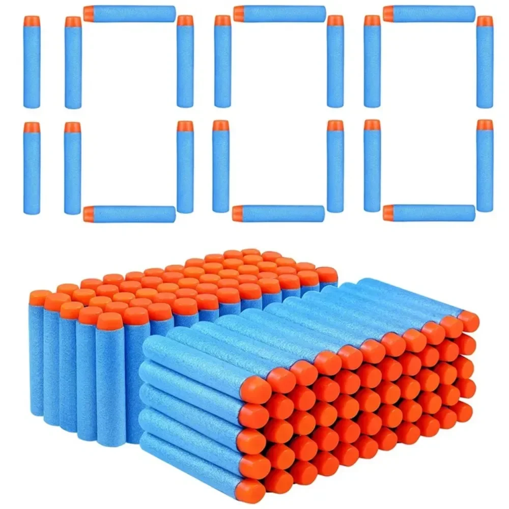 

W9-1000-50pcs Sky Blue Solid Round Head Bullets 7.2cm for Nerf Series Blasters Refill Darts Kids Toy Gun Accessories