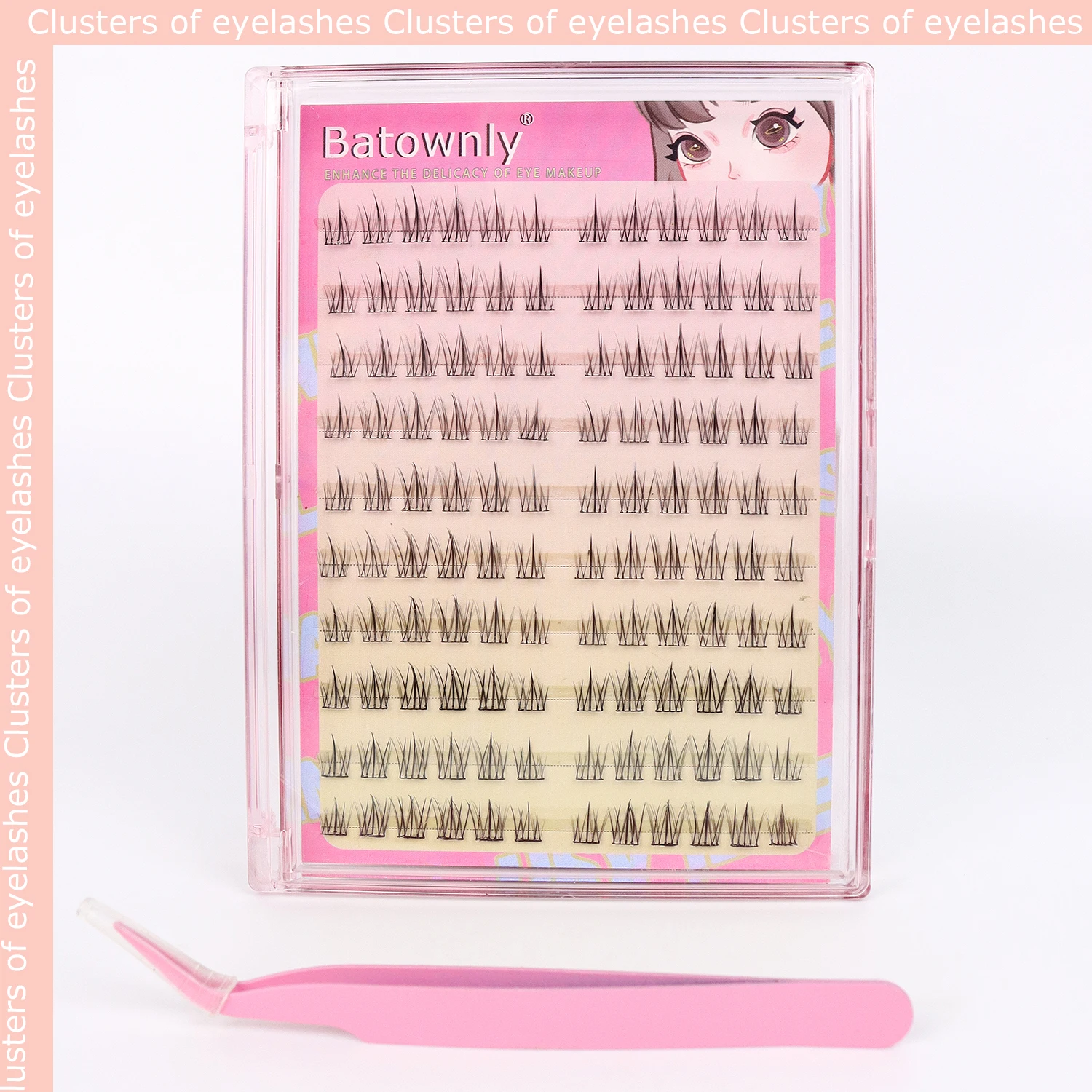 120Pcs Self-adhesive Cluster Sunflower Single Cluster DIY False Eyelashes Natural Trilogy Glue Free False Eyelashes with Tweezer
