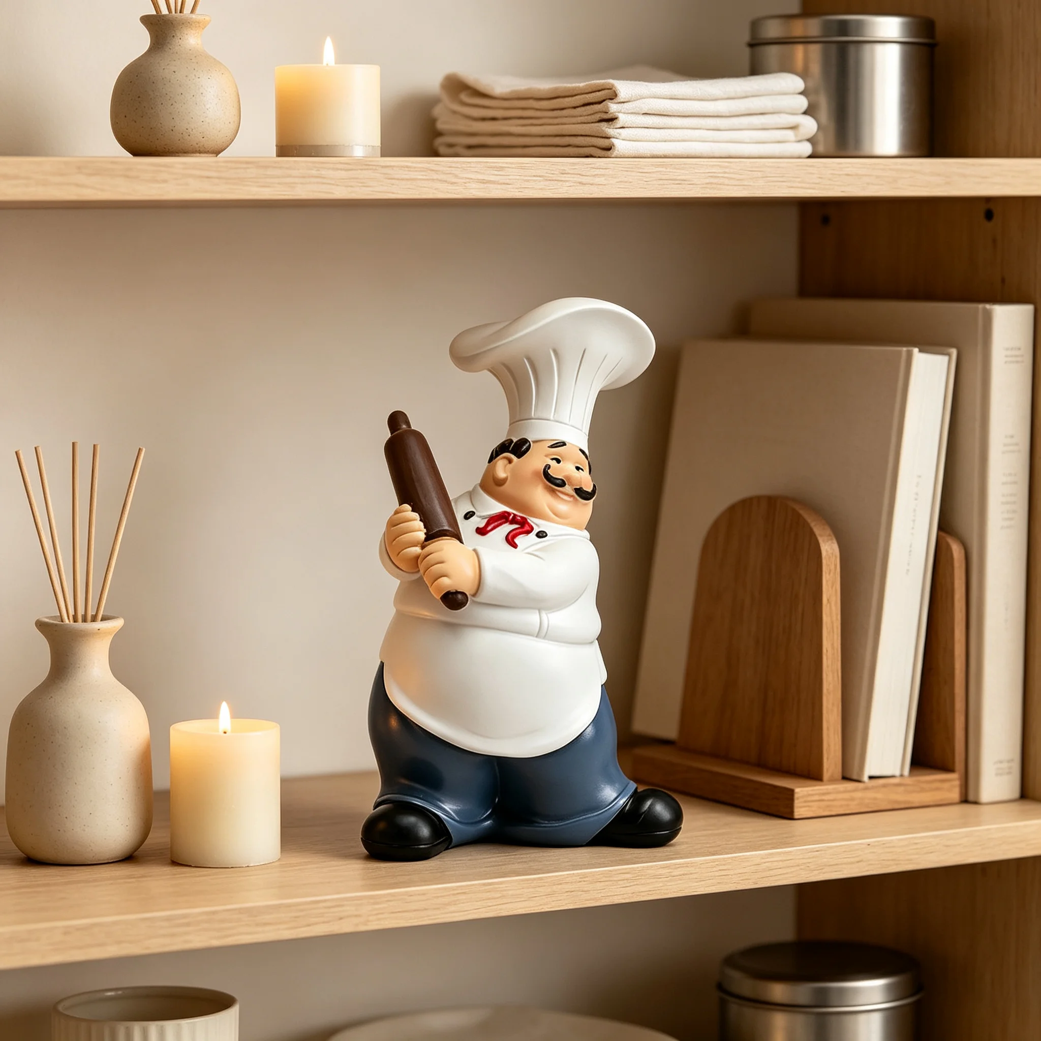 Mustache Chef-Chef Resin Statu - Resin Art Kitchen 评论和价格