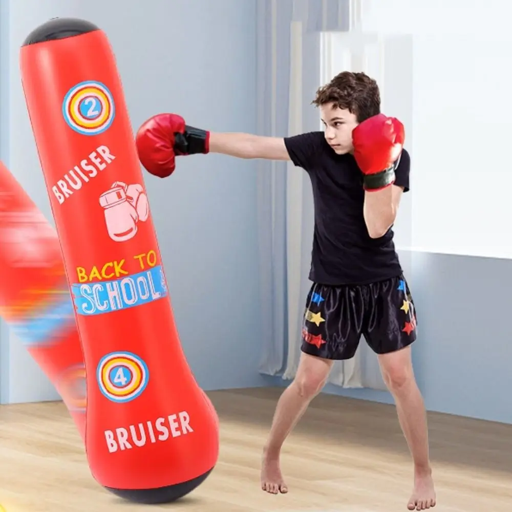 Inflatable Kids Boxing Sandbag PVC Thickened Children Punching Bag Bounce-Back Leak-proof Fitness Sand Bag Adults/Kids