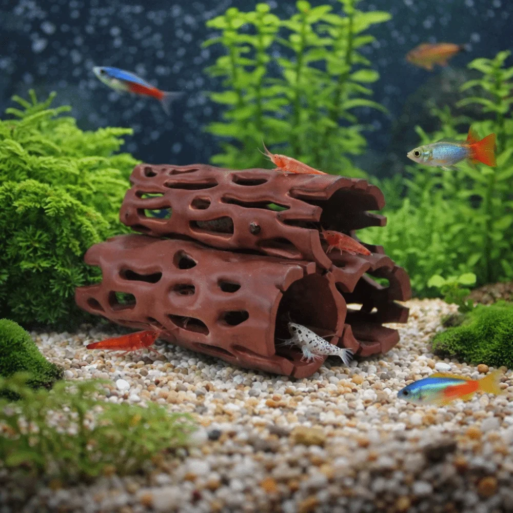 Tree Trunk Shape Fish Shrimp Shelter Simulation Natural Look Fish Breeding Cave Irregular Tree Hole Shelter Resting Hiding