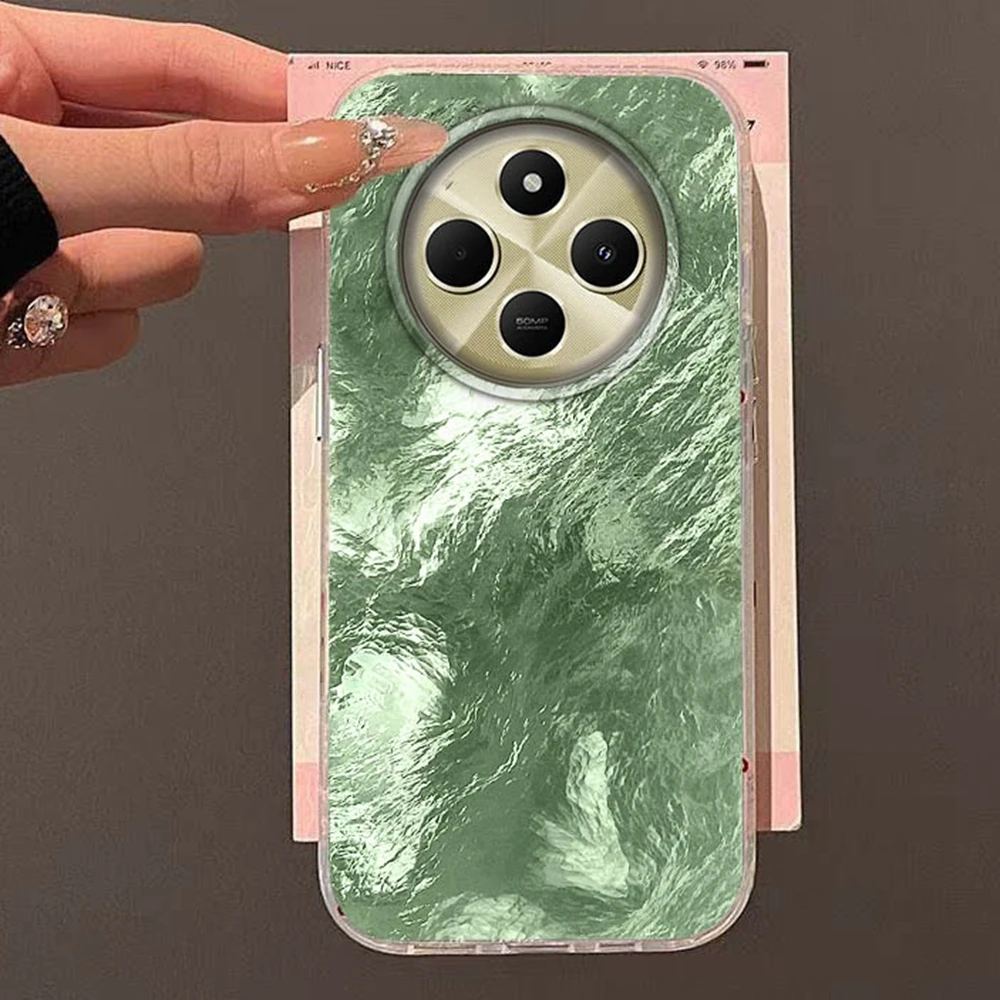 

Mint Green Gradient Glacier Texture Phone Case For Xiaomi Redmi 15C 14C 13C Note 15 14 13 12 11 10 9 8 Pro A3 A2 A1 Cover