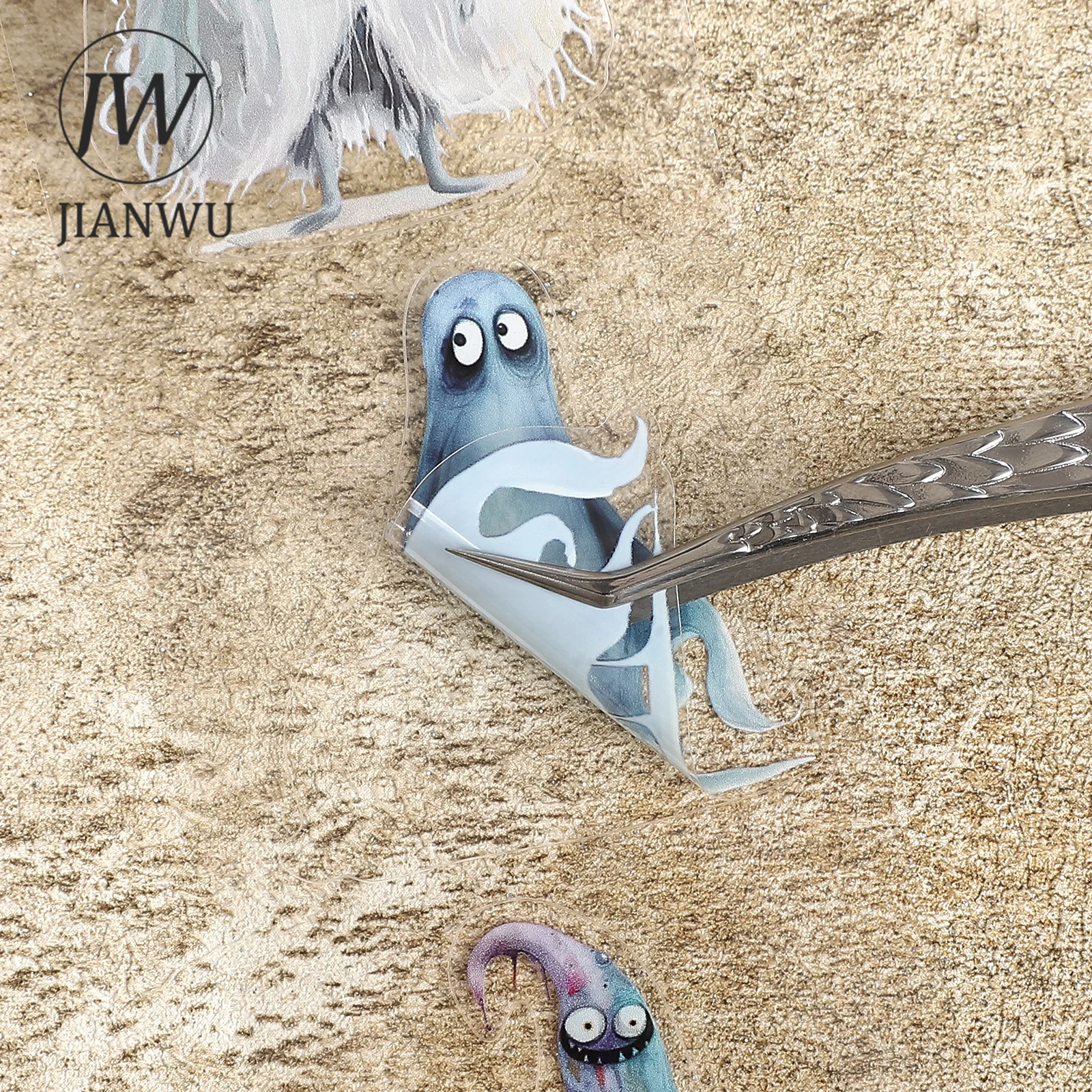 JIANWU 60mm*200cm Pita PET Vintage Karakter Hantu Unik untuk Kolase Bahan Lanskap Scrapbook Kreatif DIY Alat Tulis Jurnal