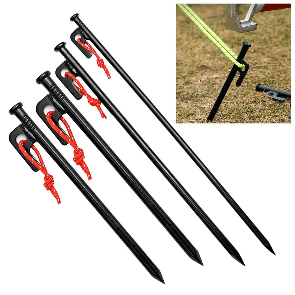 20/25/30/40cm Supplies. Long Gazebo Tent Pegs Steel Hard Marquee Stakes Black Heavy Duty Gravel Ground Outdoor