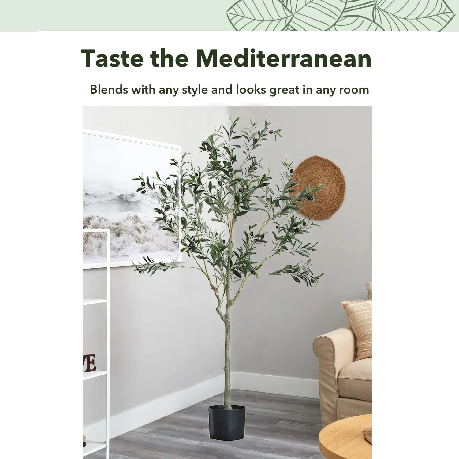 Super Large Artificial Olive Tree Tall Realistic Fake Potted Plant for Home and Office Floor Decor