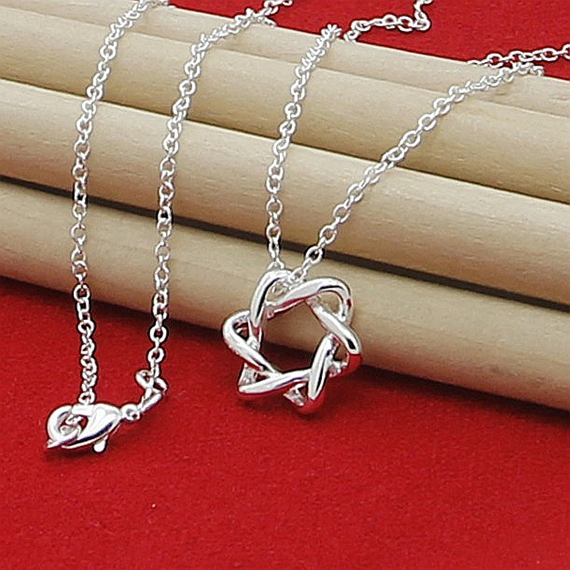 925 Sterling Silver 18 Inch Women's Star Necklace Beautiful Party Gift Exquisite Fashion Elegant Wedding