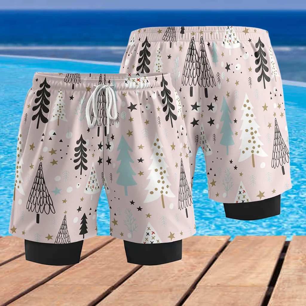 

Модные шорты для плавания для фитнеса, бега, пляжного серфинга, новые мужские быстросохнущие дышащие шорты для занятий спортом на открытом воздухе 2-в-1