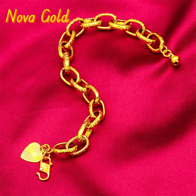 NovaGlod 24K gold ring bracelet AU999 full gold, three-dimensional ring layered in series, mirror polished and shining, daily we