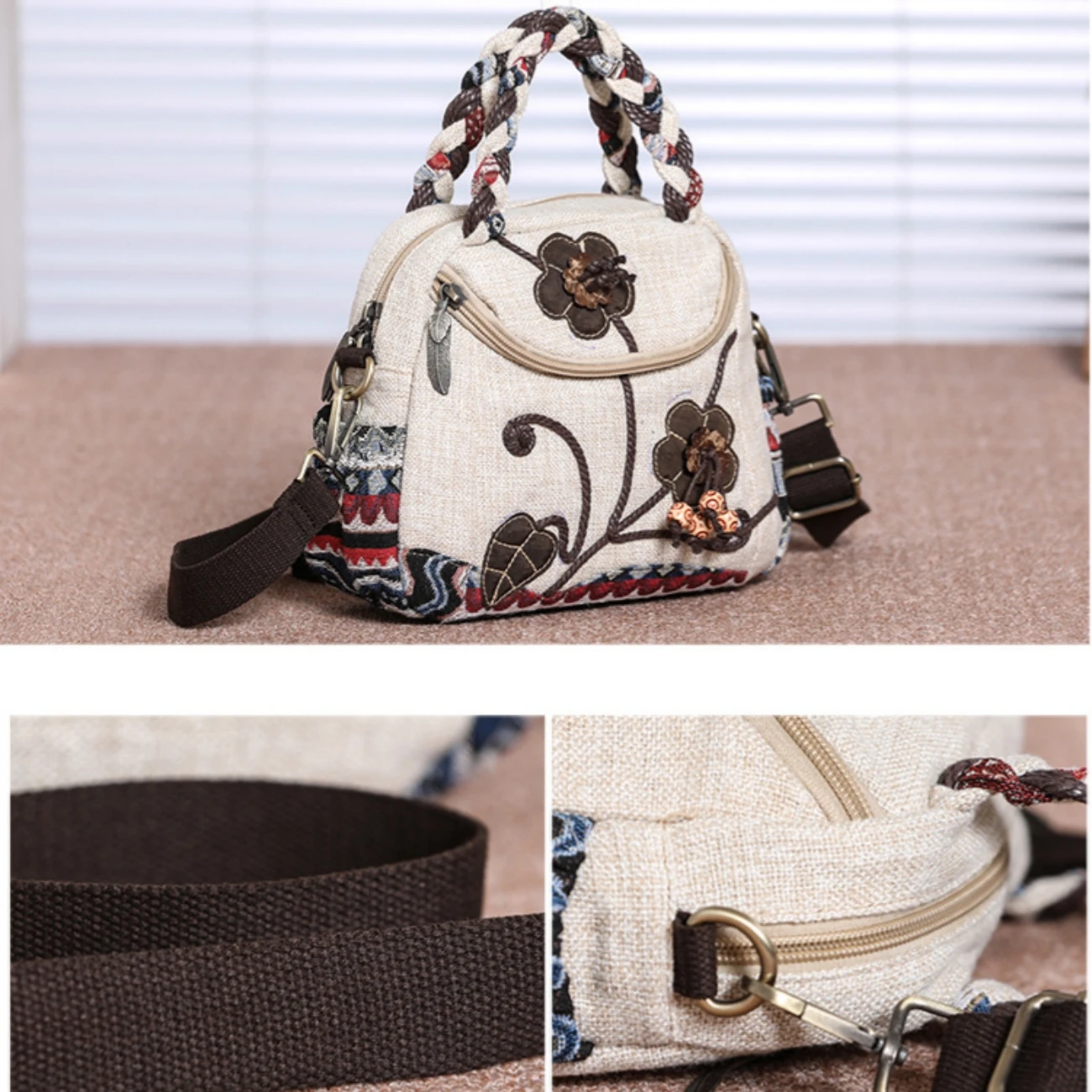 Ethnic Style Versatile, Multi functional, Lightweight, Casual Cloth Bag, Shoulder Bag, Crossbody Bag, Handbag