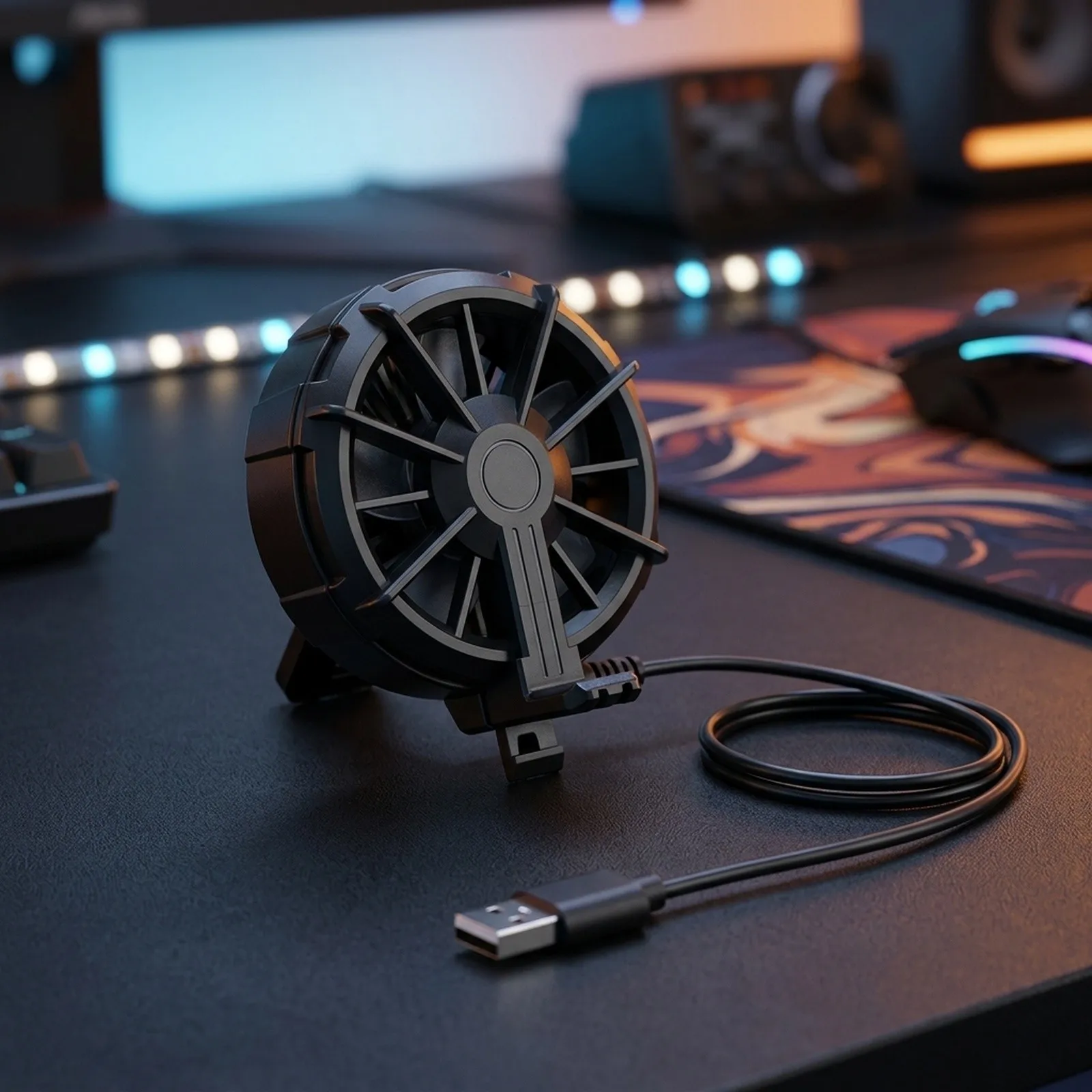 For Gaming Phone Cooler USB Fan Low Noise Design 62.5x24mm Size for Smart Temp Control RGB Illumination for Android