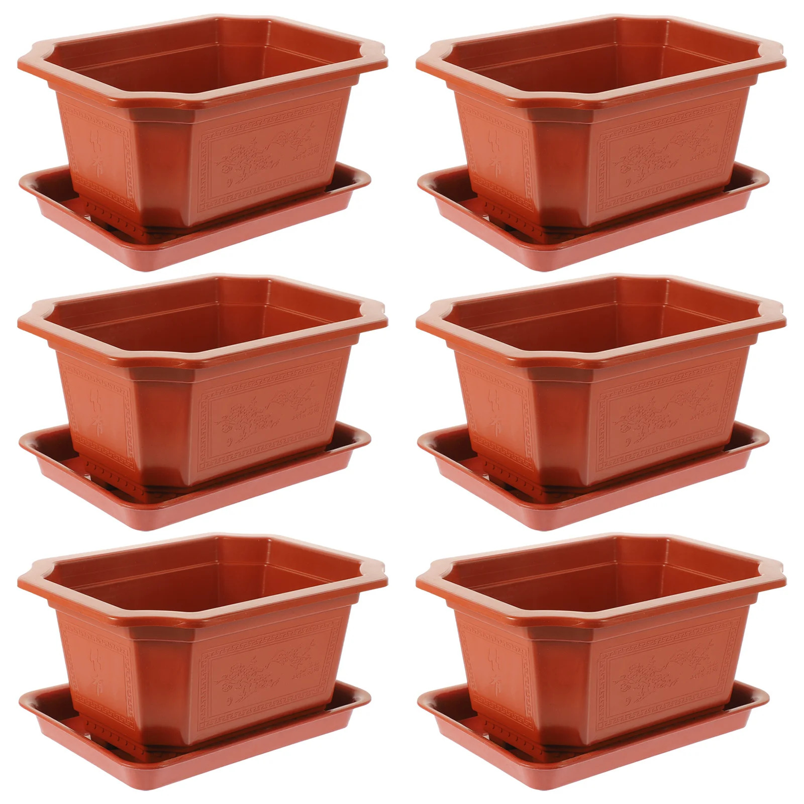 

6Sets Plastic Succulent Pots Planters for Home Decor Windowsill Balcony Garden Container Plastic Succulents Pots