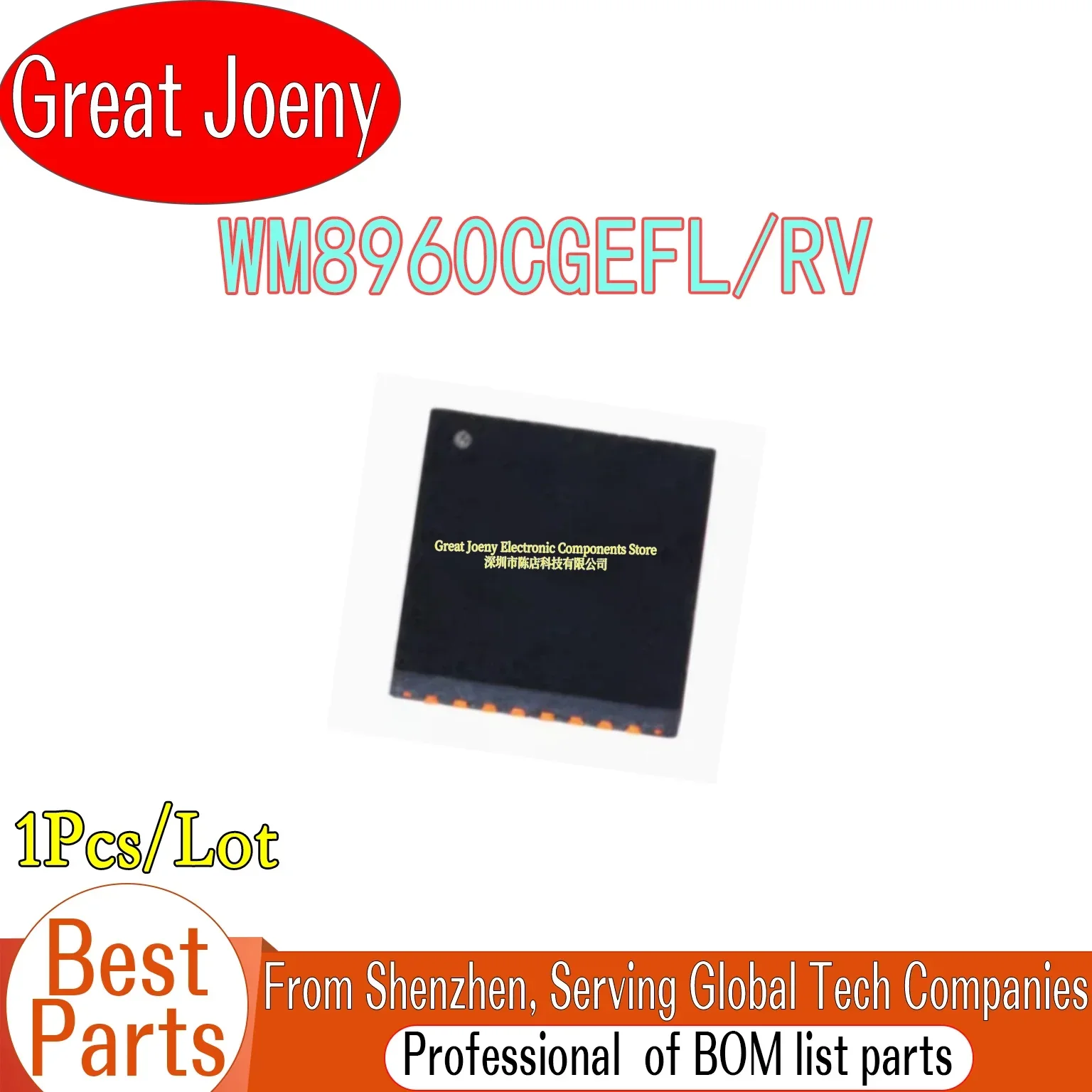 

100% New WM8960G WM8960CGEFL/RV WM8960CGEFL IC Chipset QFN-32 Bulk Best Price Plastic Casing