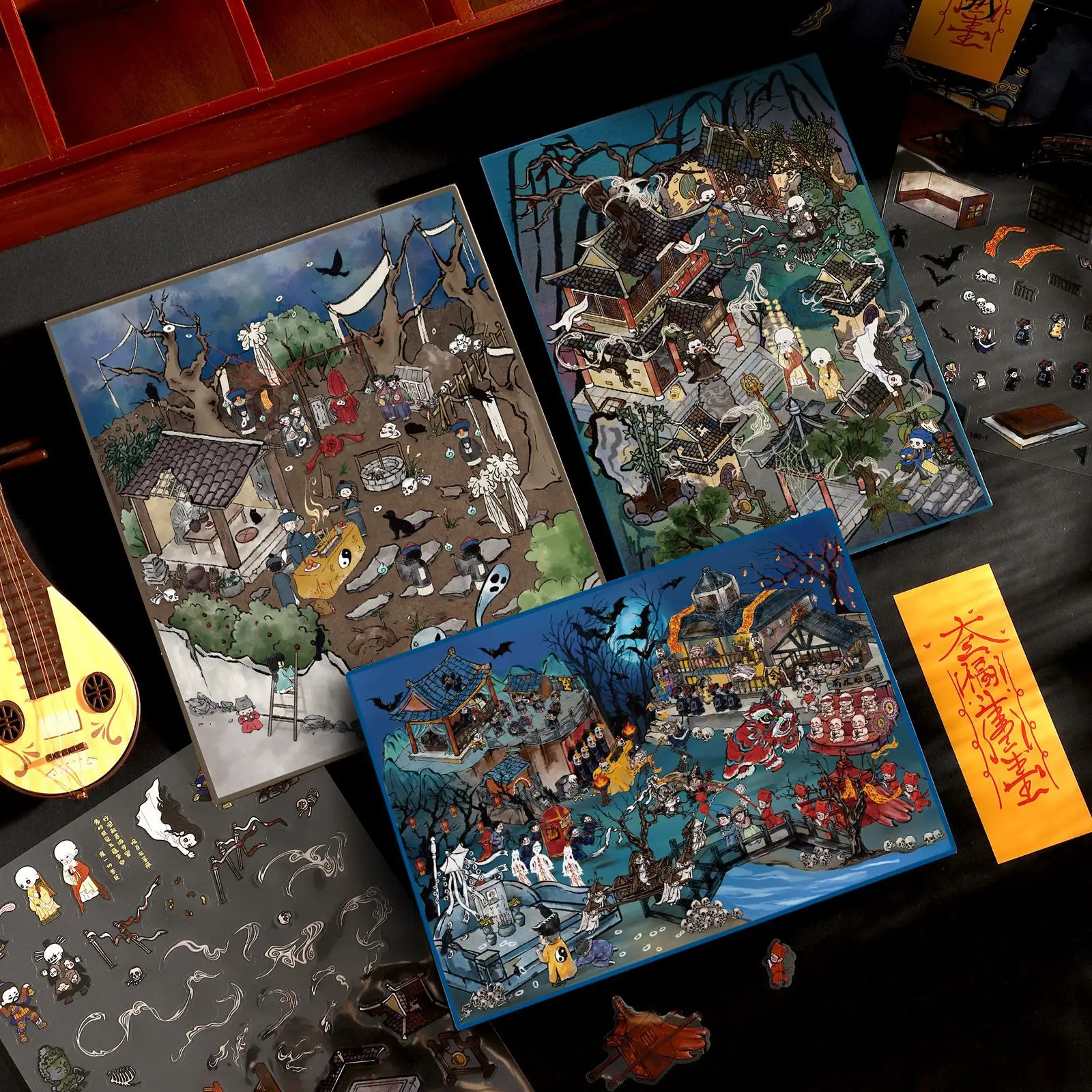 

Kawaii 3D мультфильм миниатюрные наклейки сцены микро террора сцена штабелирование игровые наклейки DIY скрапбук карманные наклейки на кабину