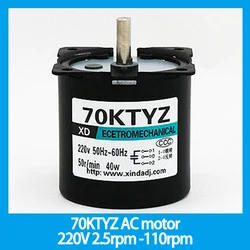 70KTYZ 220V 2.5rpm -110rpm albero eccentrico motore a corrente alternata miniatura a bassa velocità 40W motore sincrono a magnete permanente piccolo motore