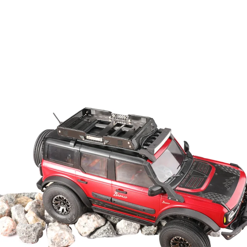 TRX4M 1/18 RC 크롤러 자동차 업그레이드 부품 액세서리 용 고정 레일이있는 AM-금속 수화물 캐리어 루프 랙