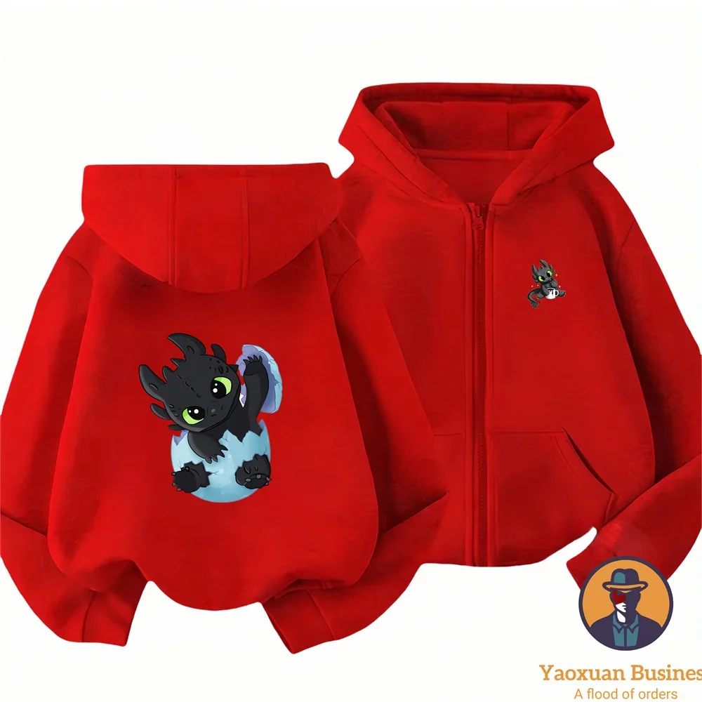 Cómo entrenar a tu dragón Sudadera con capucha Dibujos animados Moda Pareja Sudadera de gran tamaño Top Primavera y otoño Jersey
