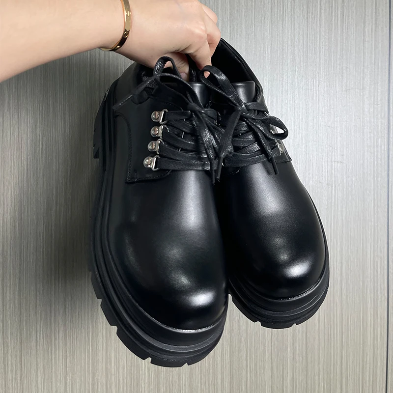 

2025 Autumn Casual business thick-soled height-increasing Derby shoes, British casual leather shoes