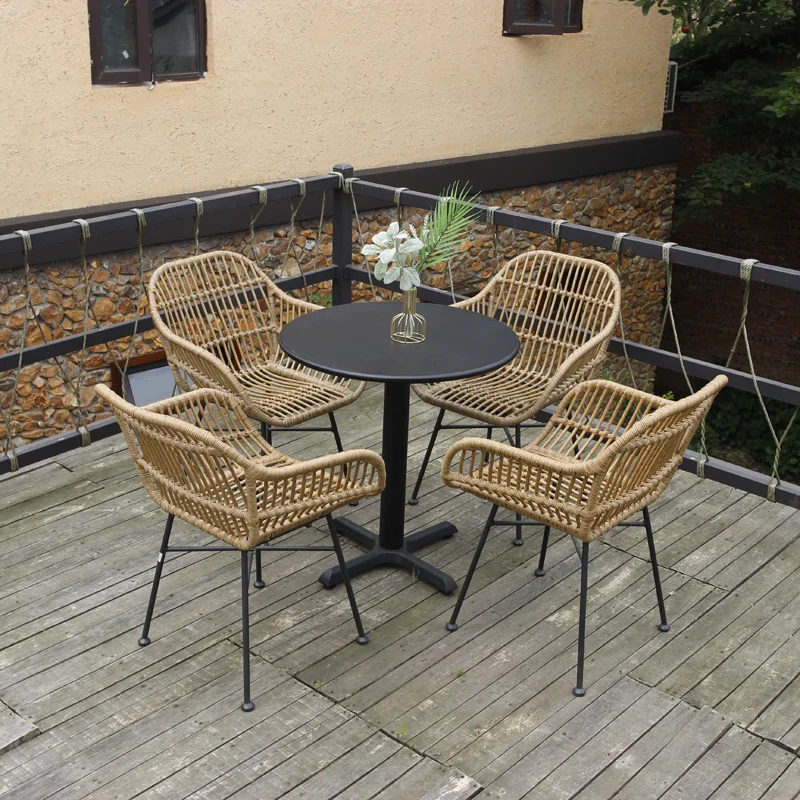 Outdoor Chairs Rattan Kitchen Modern Minimalist Leisure Nordic for Kitchen Designer garden Chair set balcony patio furniture