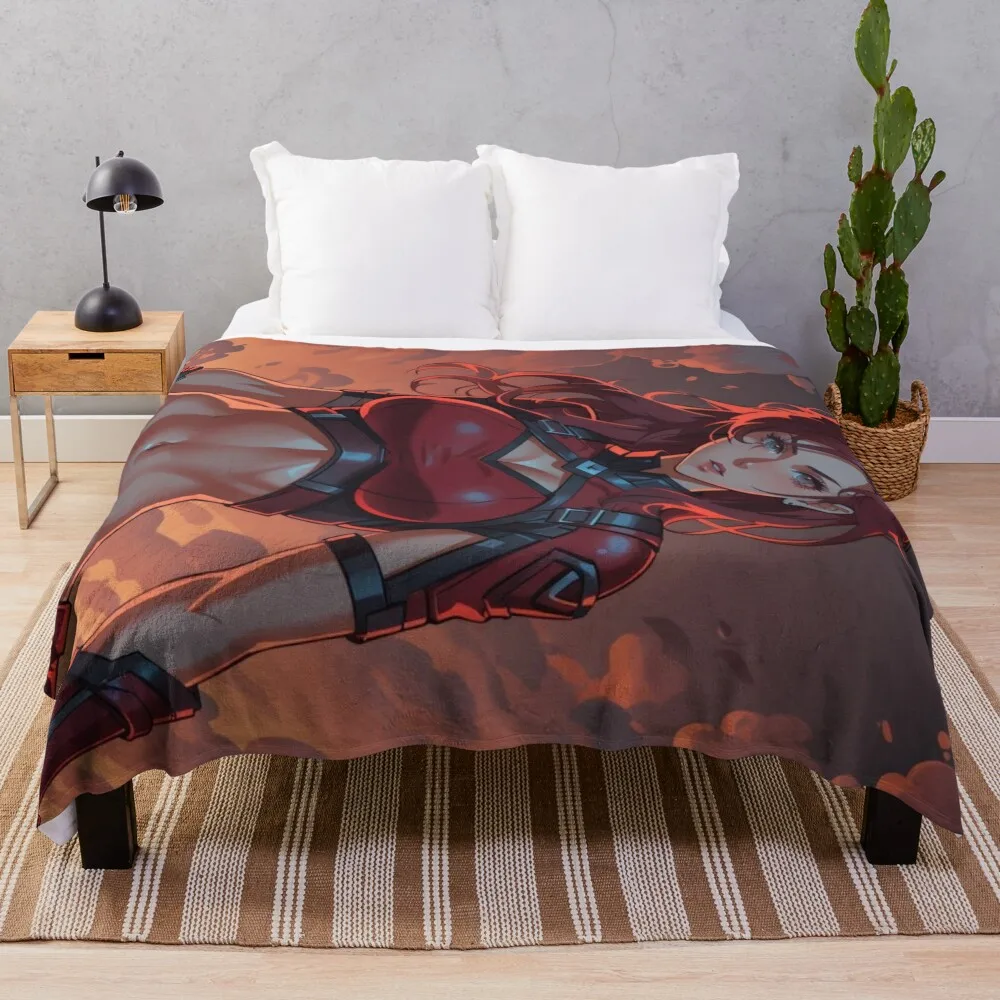 

Red Girl Throw Blanket christmas gifts anime Blankets Sofas Of Decoration Retros Blankets