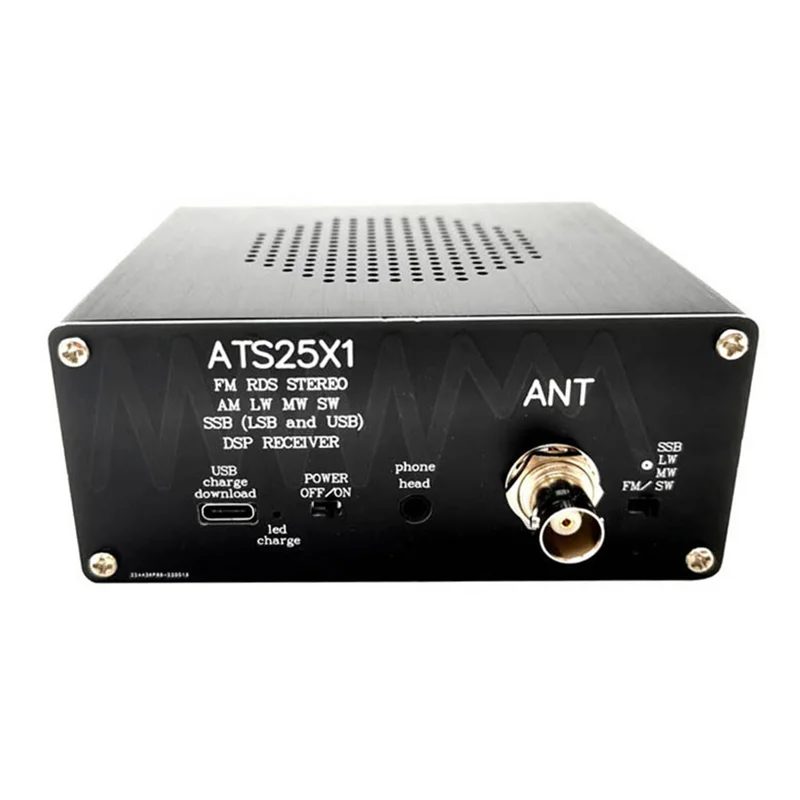 ATS25X1 Si4732 Receptor de radio de todas las bandas FM LW(MW SW) SSB + LCD táctil de 2,4 pulgadas + antena de látigo + batería + Cable USB + altavoz