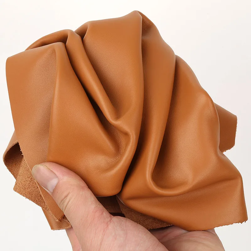 Khaki 1mm pelle di mucca vera pelle divano in pelle morbida borsa riparazione seggiolino auto strato testa tessuto in pelle di vacchetta a grana Fine