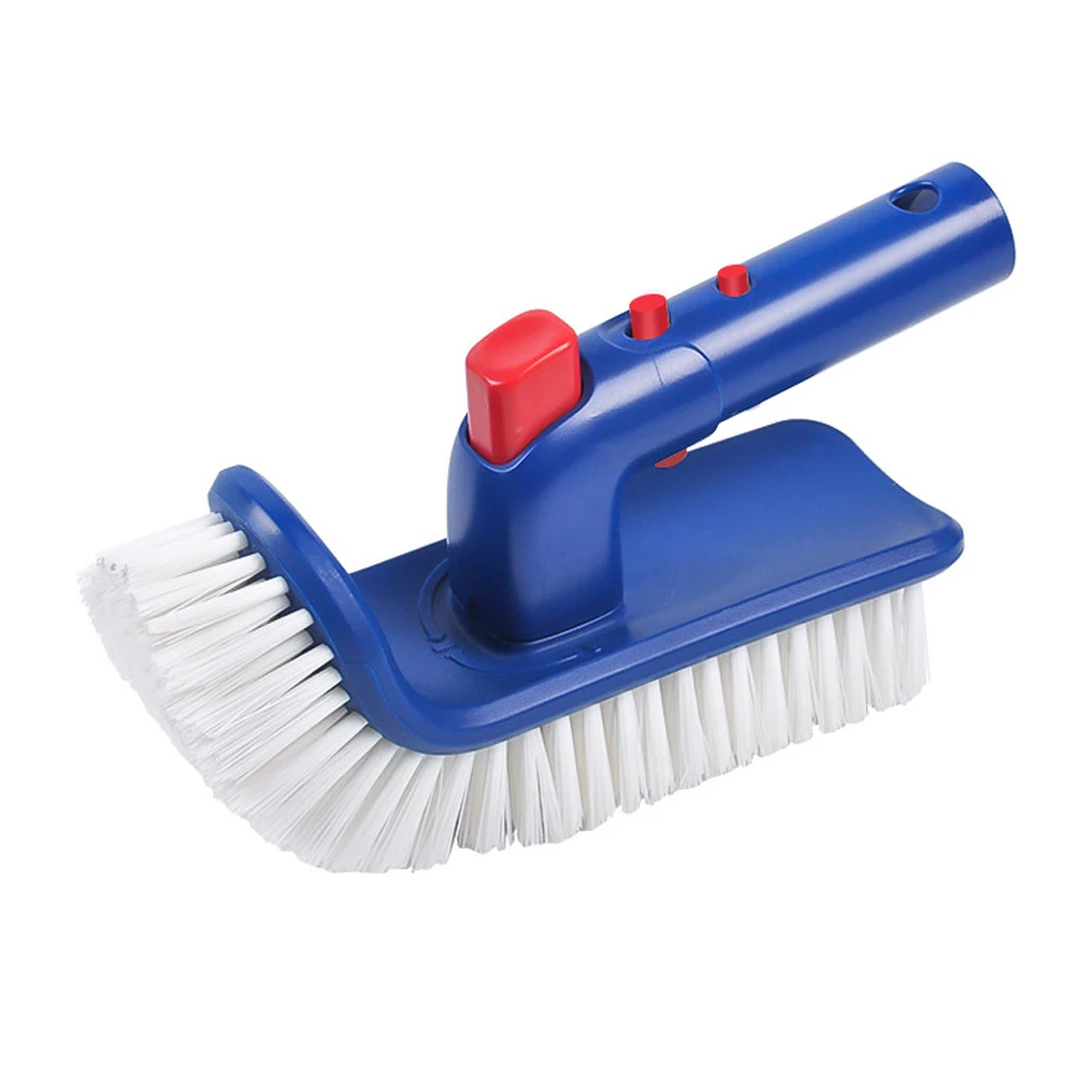 

Pool Brush Pool Corner and Stair Brush Curved End 180 Degree Rotating Pool Cleaning Brush Fine Bristles for Spa Hot Tub Cleaning