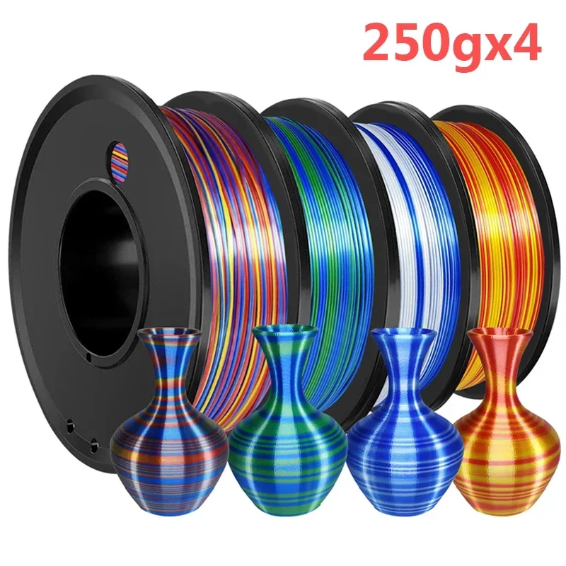 

Dual Color PLA Filament 3D Printer Silk Gold red Two Color blue green 3D Printing Material Magic Sublimation Duotone 1KG 1.75mm