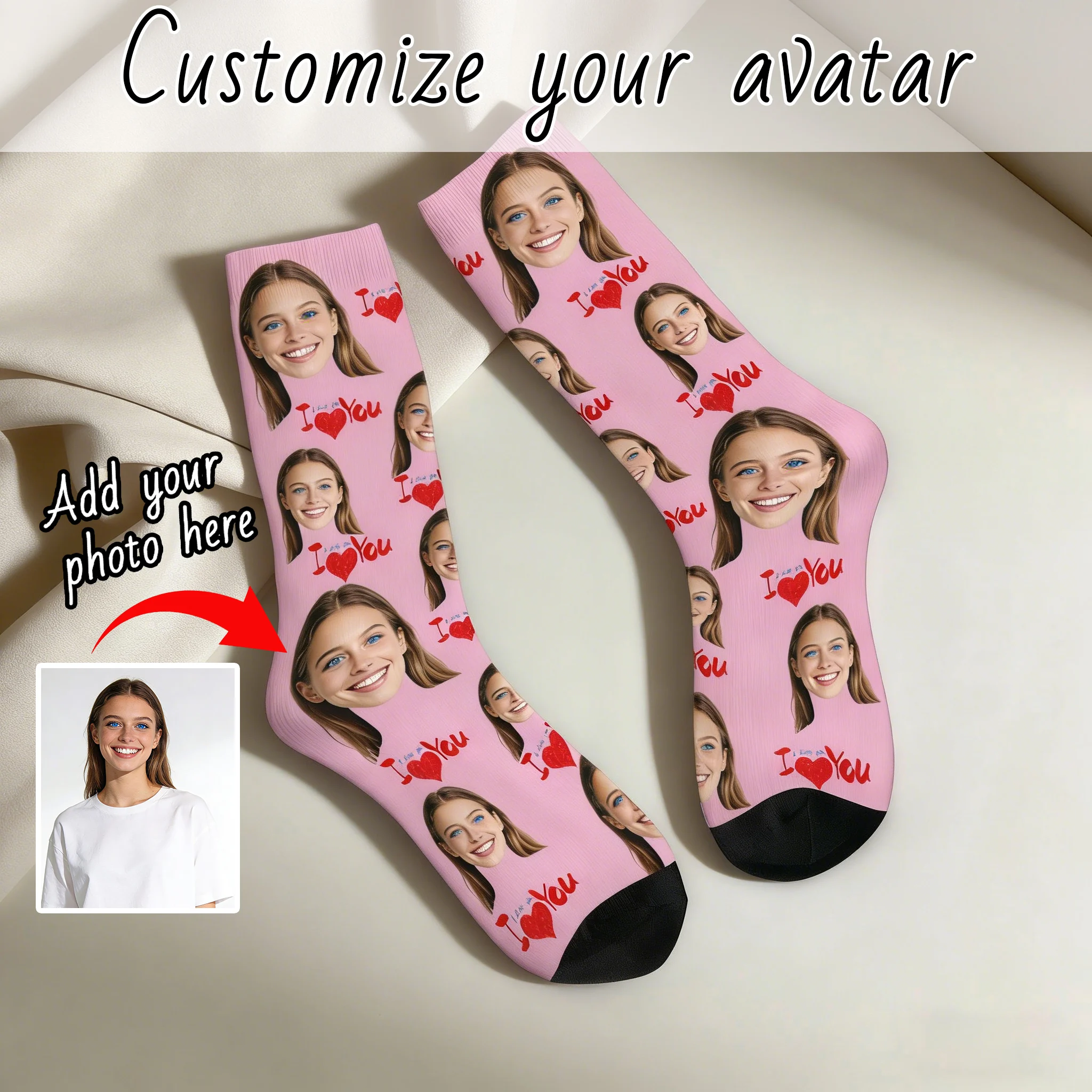 

Customized face-shaped socks DIY Unisex customized socks Personalized picture socks Photo socks Customized socks as gifts