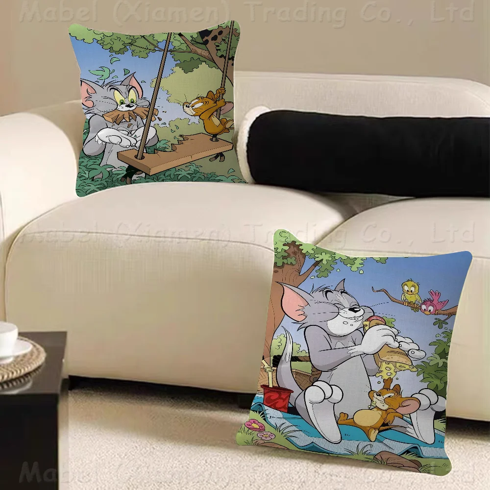 Cartoon Cute T-Tom And J-Jerry Pillowcases Home Bedding Decorative Pillow Cover Wedding Super Soft Pillow Case