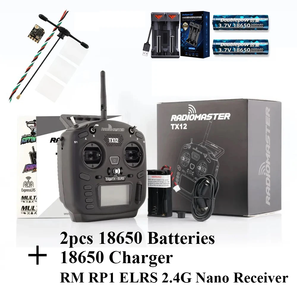RadioMaster TX12 MKII ELRS EdgeTX OpenTX FCC LBT M2 16CH Hall Gimbals Multi-Module Compatible Radio Control Transmitter