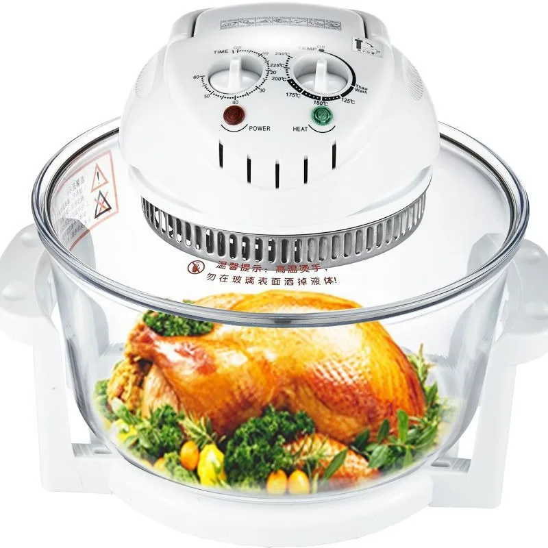 12L Halogen Convection Oven Air Fryer Baking Grilling Reheating Fast Cooking Multi-Function Electric Roaster