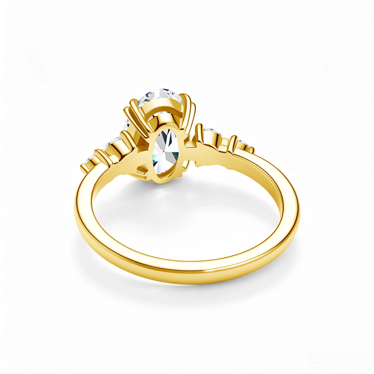 1,5 Karat 925 Sterling Silber Prachtvoller Glänzender Ovaler Moissanit-Ring für Damen, Verlobungs- und Hochzeits-Halb-Ewigkeitsring mit Zertifikat – Detail 3