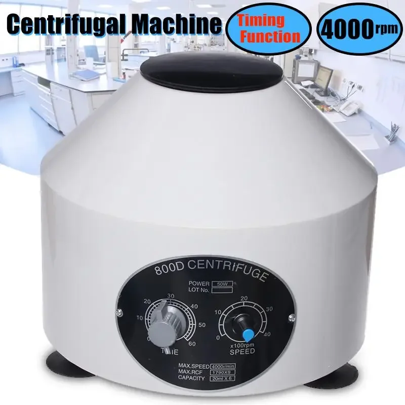 4000rpm Timing Function Electric Laboratory Centrifuge Medical Practice Machine PRP Isolate Serum Chemicals Lab Tool