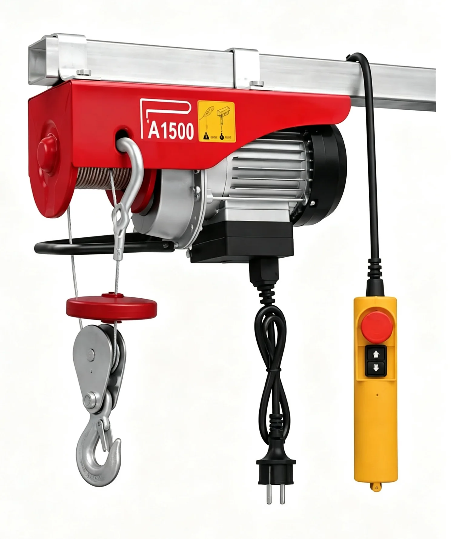 Using Single hook or Double hook Wire Rope Aluminum PA1200 12m Mini Electric Hoist