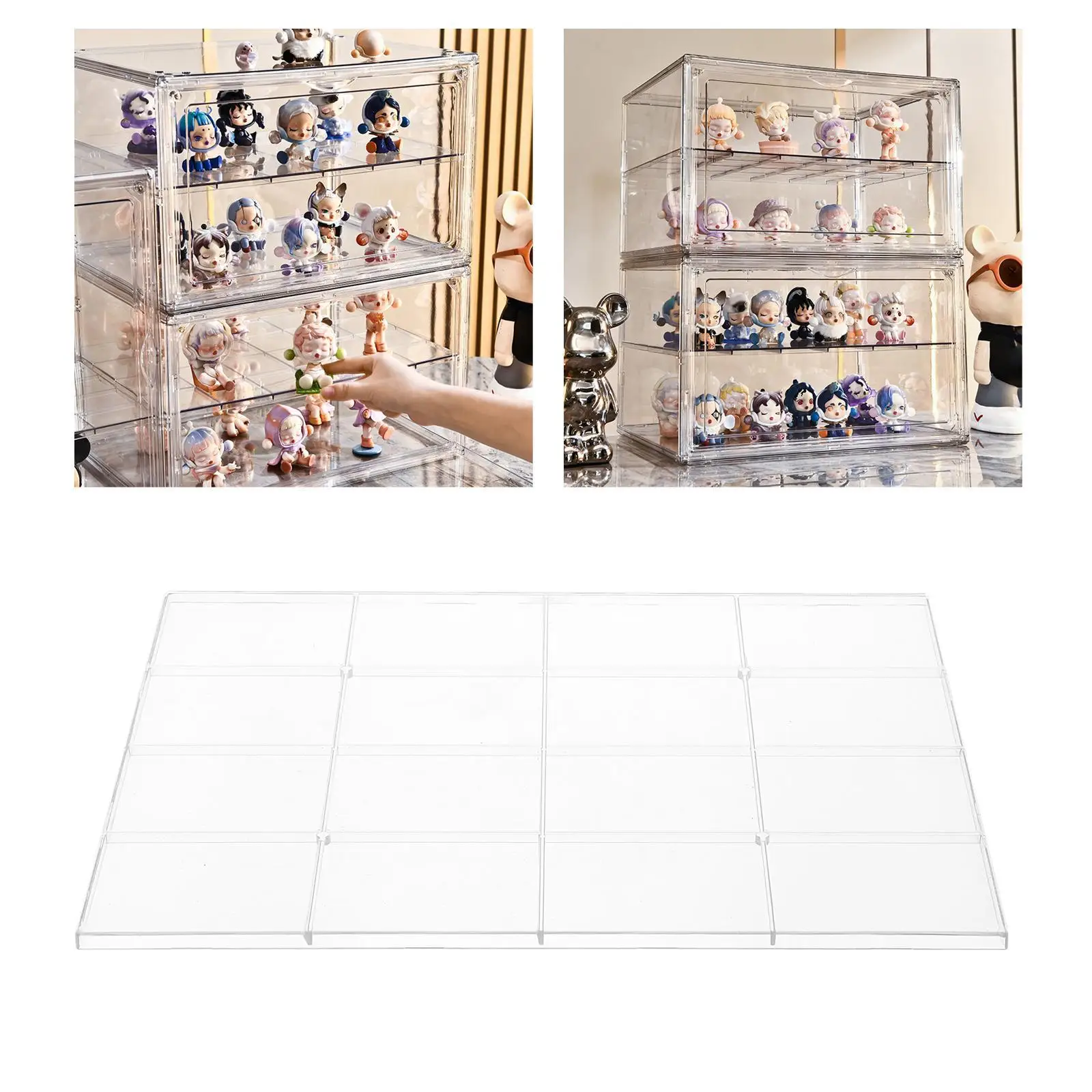 Shelf Divider for Display Case Clear Partition Multifunctional Sturdy Shelf Separator Divider Tray for Showcase Accessories