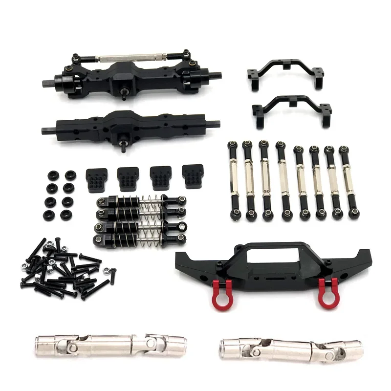 WPL C14 C24 C24-1 Metalowa oś przednia i tylna Zestaw amortyzatorów do montażu na drążku 1/16 RC Car Upgrade Parts