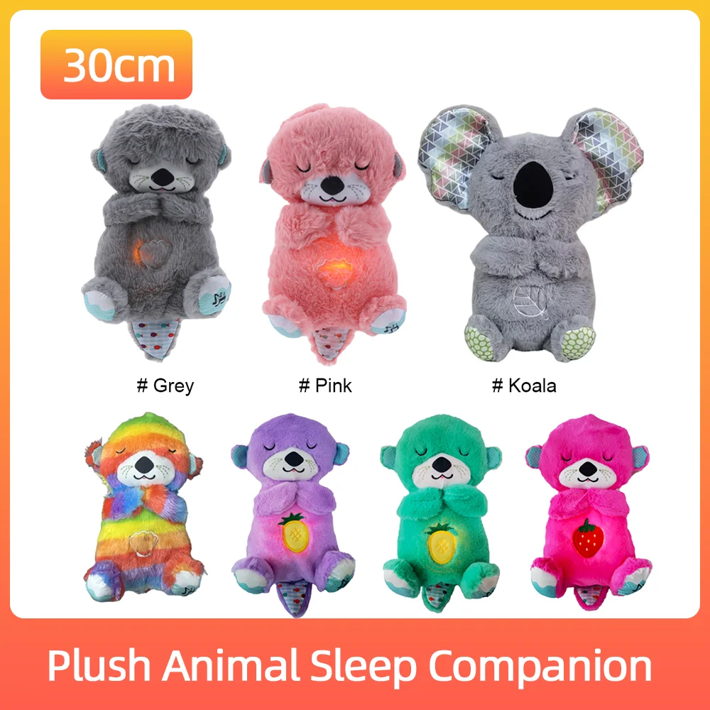 

Новая милая мягкая игрушка с дыханием, мягкое движение, плюшевая музыка, светящиеся животные, помощник для сна, успокаивающая игрушка, подарок для сна ребенка, 30 см