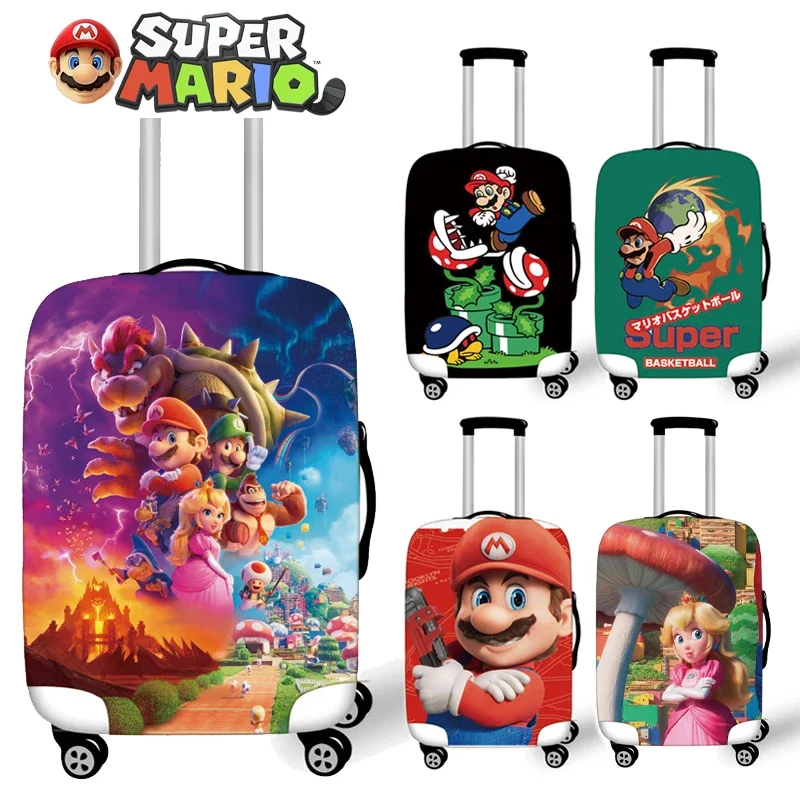 Super Mario Bros Luggage Protective Cover Cartoon Stretch Dust Case Fashion Anti-friction Shell Vegeta Suitcase Decorative Gifts