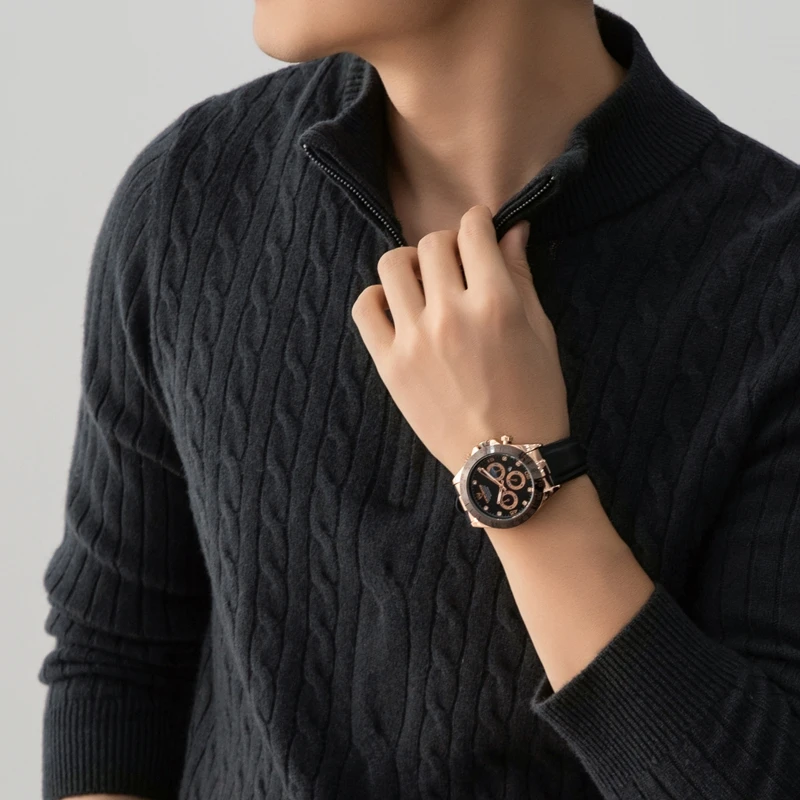 100% Pure Wool Zipper Sweater for Men 2025 Autumn Winter Fashion Twisted Long Sleeve Knitwear Male Sheep Wool Warm Clothes