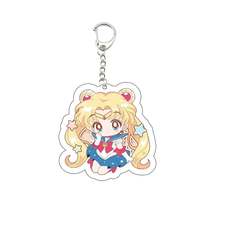 Anime Sailor Moon Keychain for Accessories Bag Pendant Acrylic Cute Sailor Moon Key Chain Ring Keychains Jewelry Cute Fans Gift