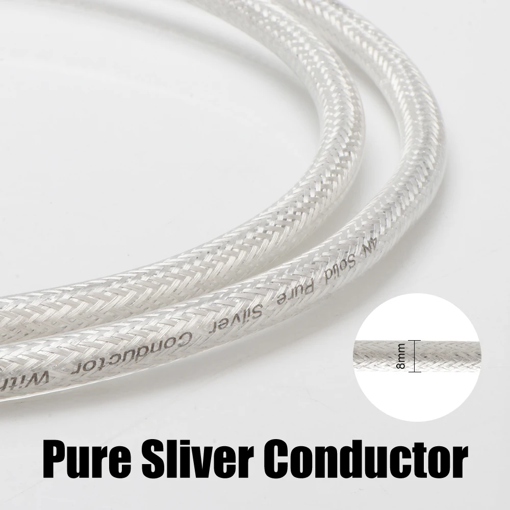 Audiophile reines 99,998 % Silber HiFi-Audioleitung 3-adriges Signal-Massenkabel DIY RCA / XLR Balance-Kabel – Detail 2