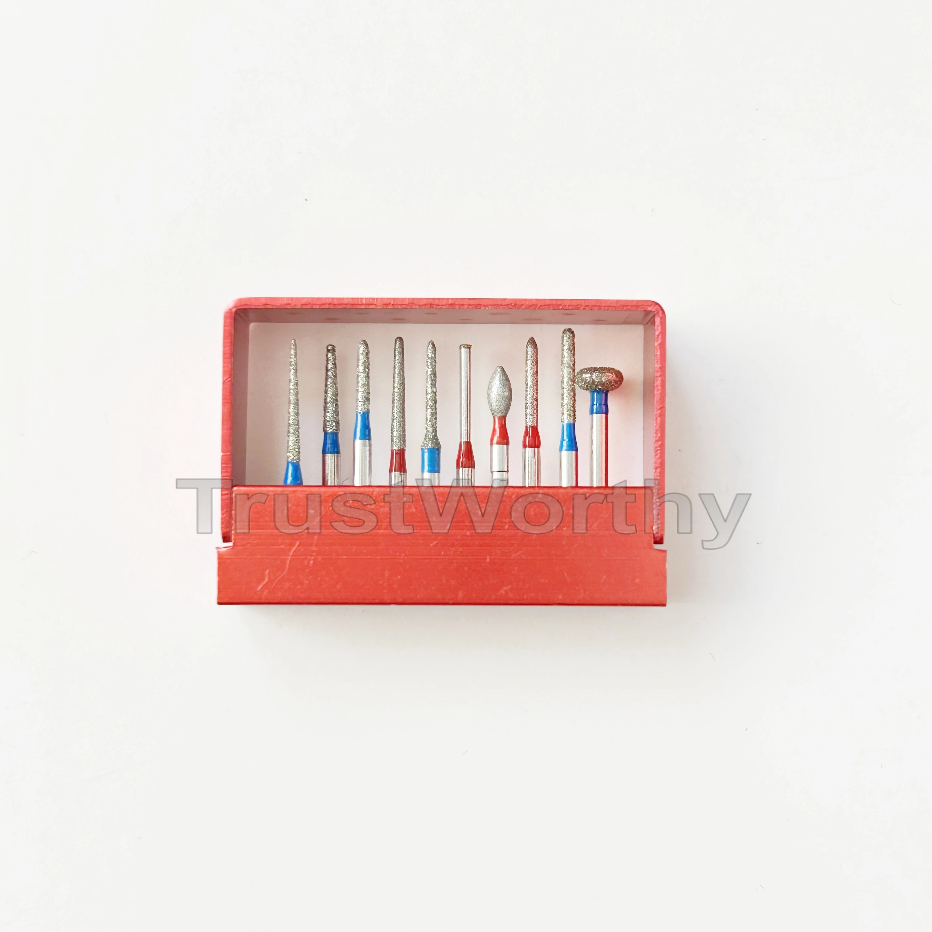 10pcs/Kit Dental Anterior Posterior Crown Bur Direction Burs Fissure Drill Diamond Bur Kit