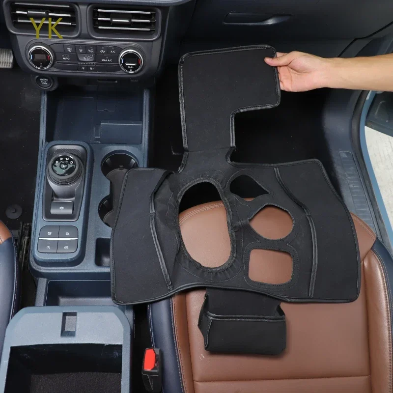 

Черный защитный чехол из овчины из массивной овчины для центральной консоли автомобиля, накладка для Ford Maverick 2022-2025, аксессуары для интерьера автомобиля