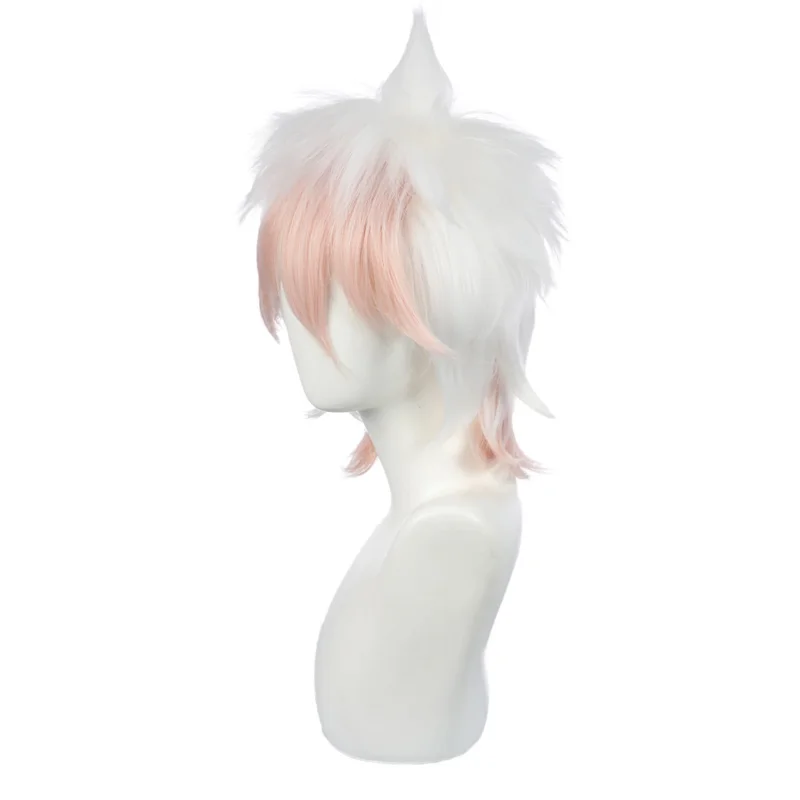 

2025 год Danganronpa Dangan Ronpa Nagito Komaeda Косплей Короткий градиентный белый розовый вьющийся термостойкий парик из синтетических волос