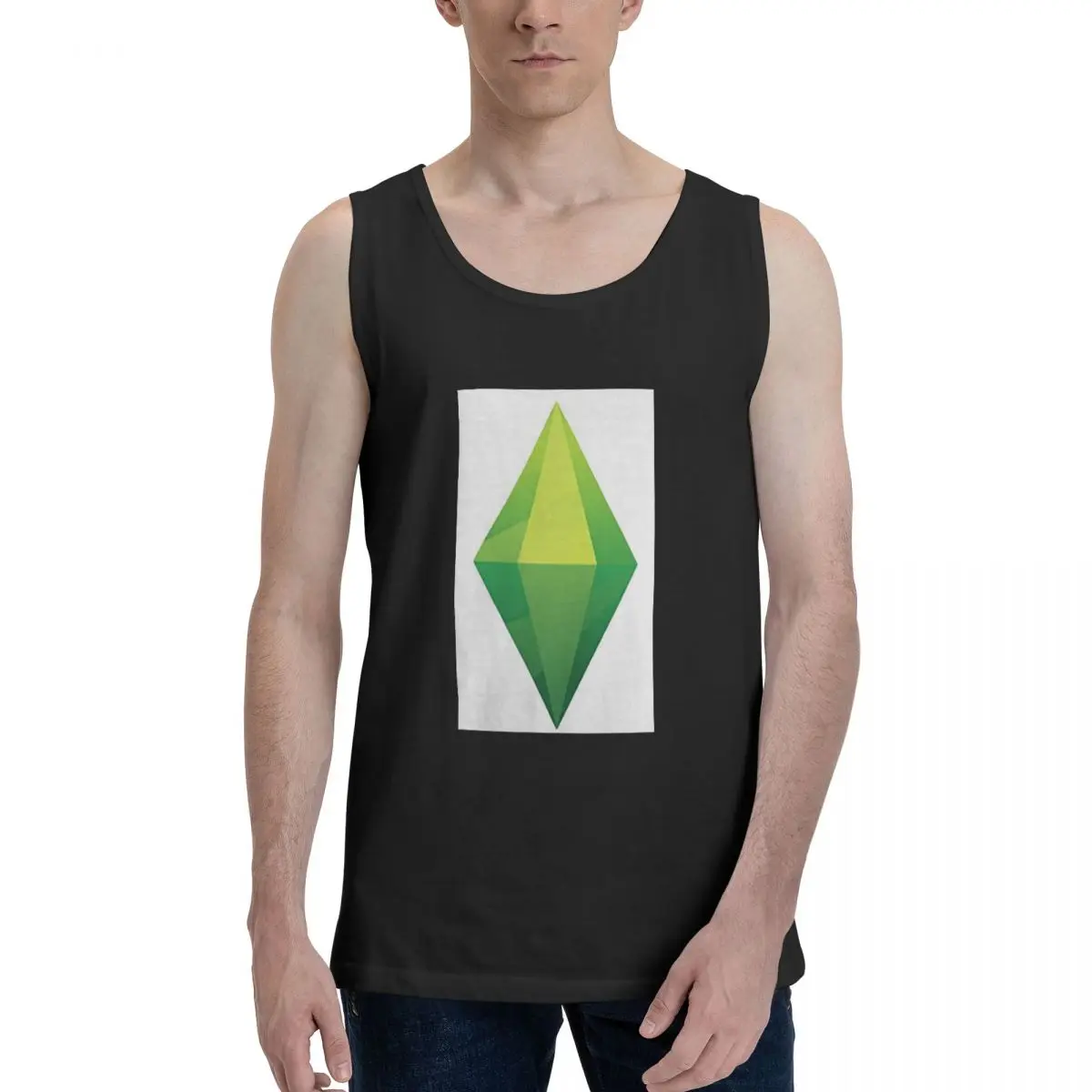 The Sims 4 Plumbob Sudadera 100% algodón para hombre, chaleco, ropa sin mangas, camisetas, camisetas sin mangas para hombre, camiseta