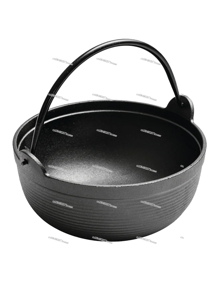 Traditional Japanese-Style Cast Iron Pot, Non-Stick, Coating-Free, Durable for Hearty Stews and Sukiyaki!