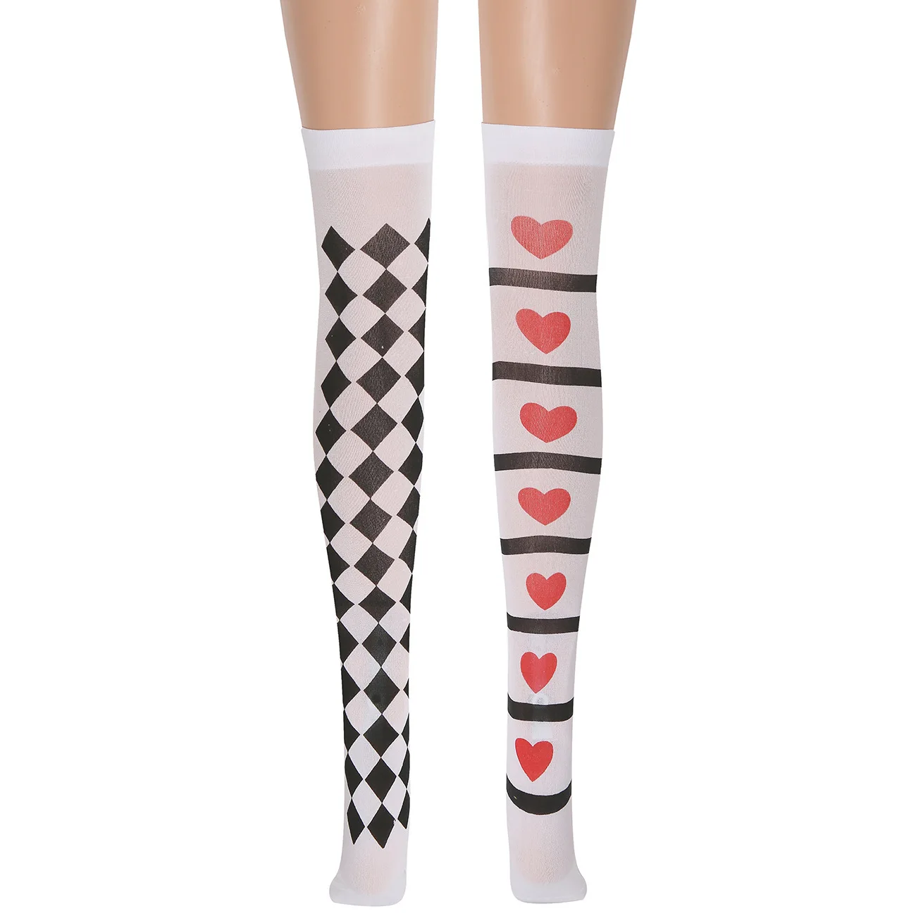 NEWApparel Womens Gothic Style Tights Clown Stockings Party Cosplay Plaid Striped Elastic Leggings Pantyhose for Xmas Halloween image 4