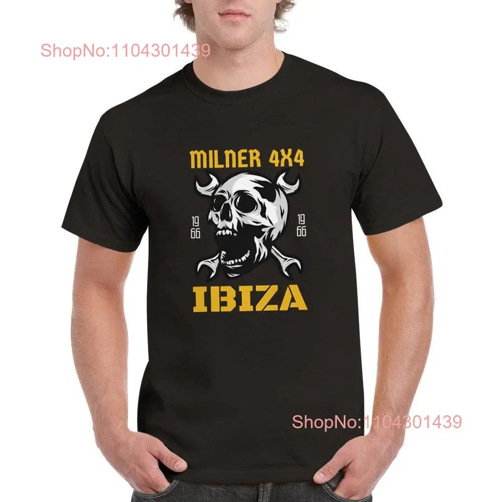 Skull and Spanner Garage Logo Milner4x4 Ibiza Crewneck T shirt long or short sleeves